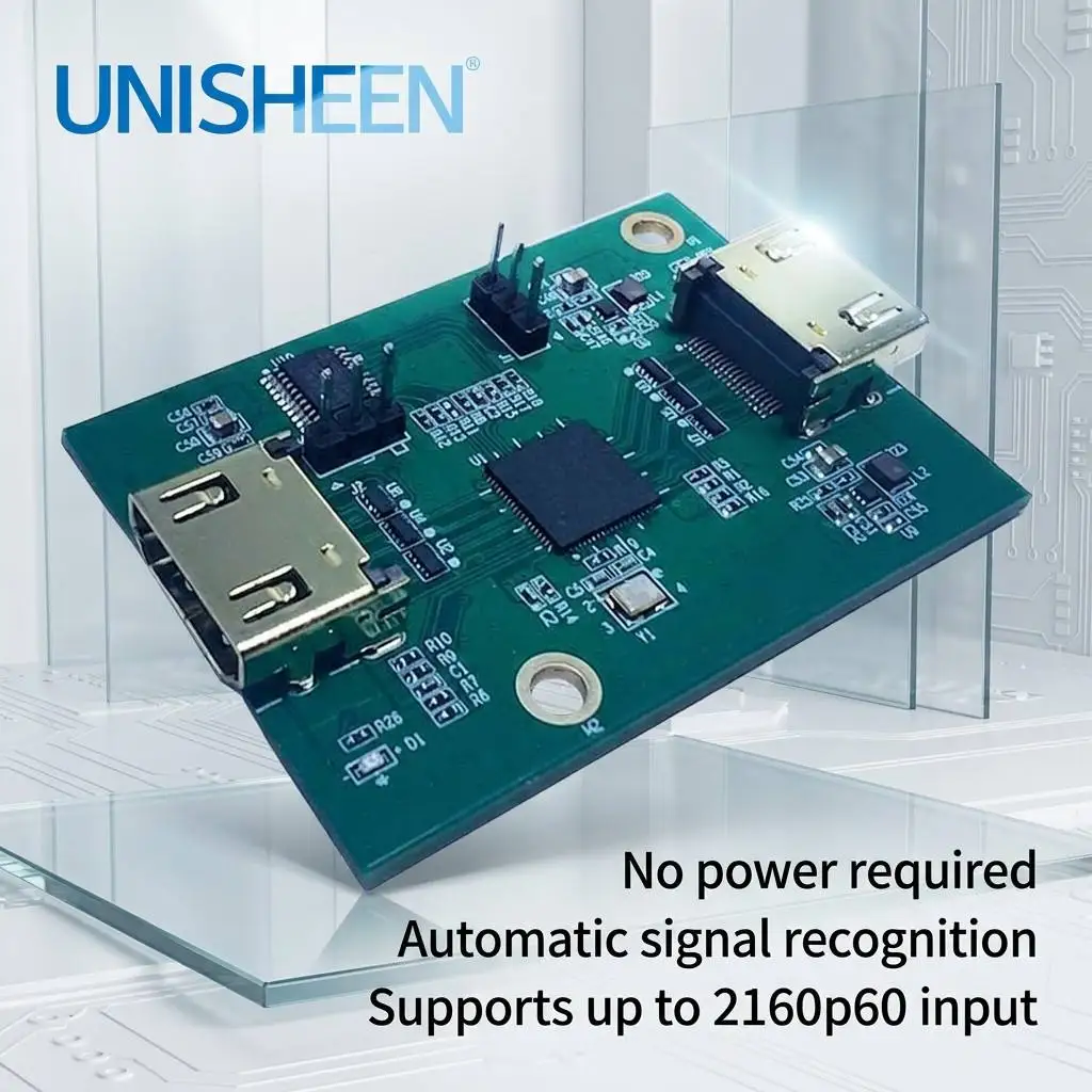 Good UNISHEEN UCT4K2C Mini Size Professional No Power Required 4K 60Hz Input to 1080p Output HDMI Converter Board