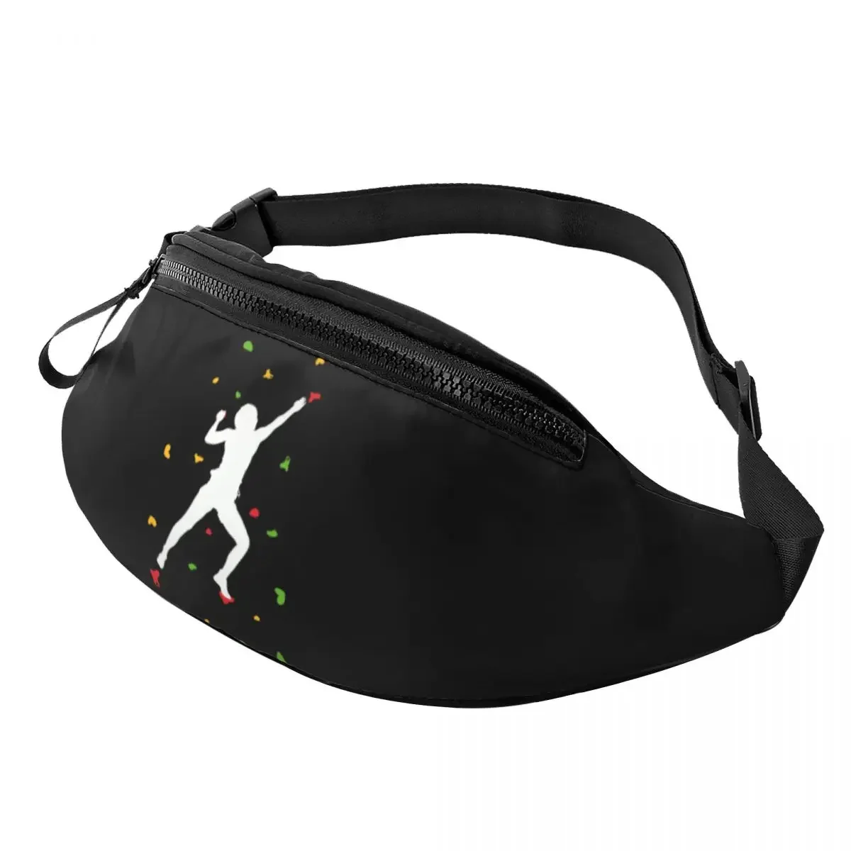 Rock Climbing Wall Bouldering Fanny Pack Women Men Casual Climber Crossbody Waist Bag for Camping Biking Phone Money Pouch