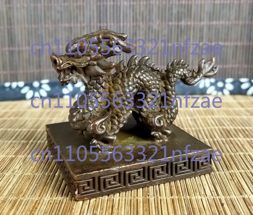 

bronze copper dragon figure Collection seal statue tea pet table decor