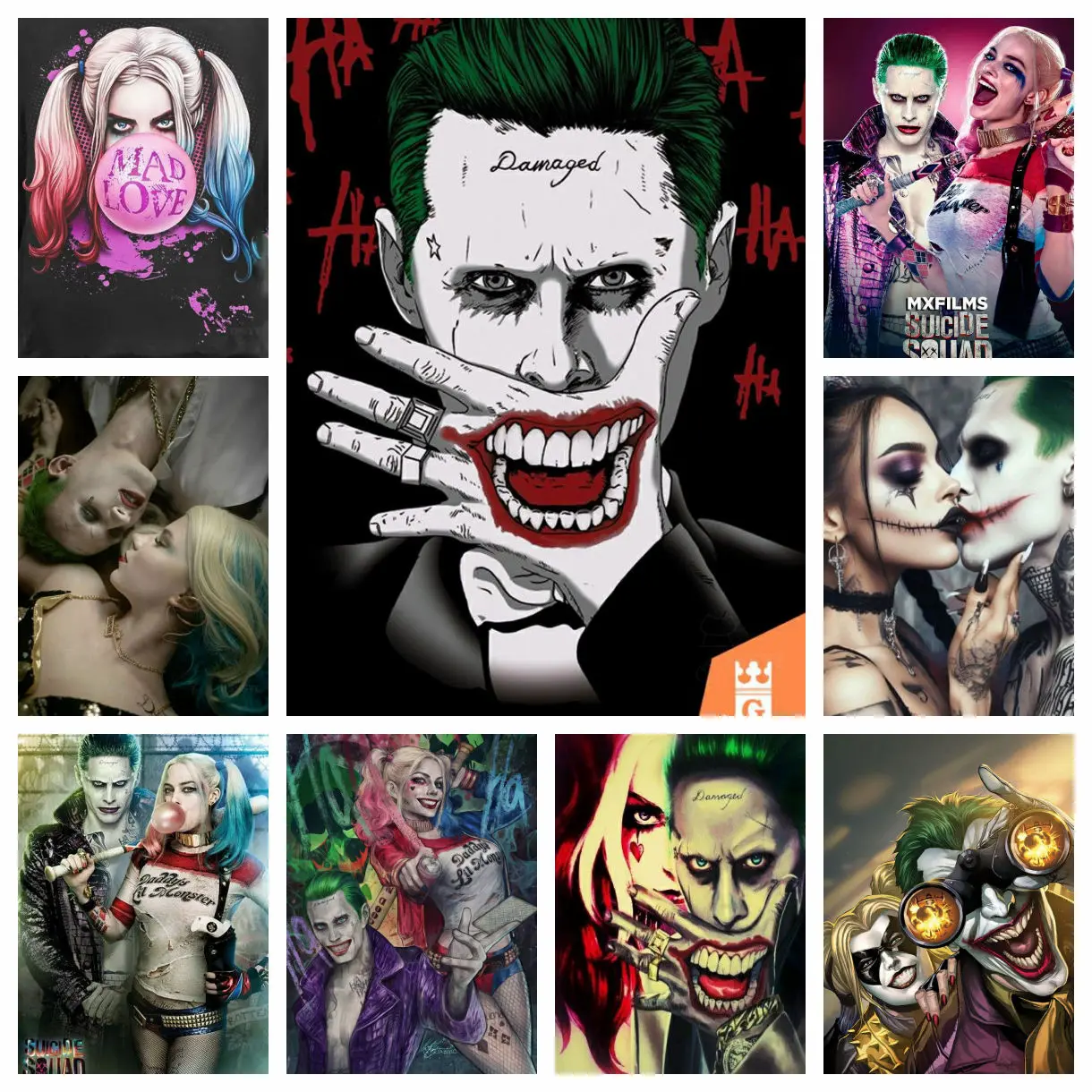 

DC Harley Quinn And Joker Character Diamond Painting Cross Stitch Mosaic Embroidery Wall Decor 5D DIY Hanging Art New Big Size