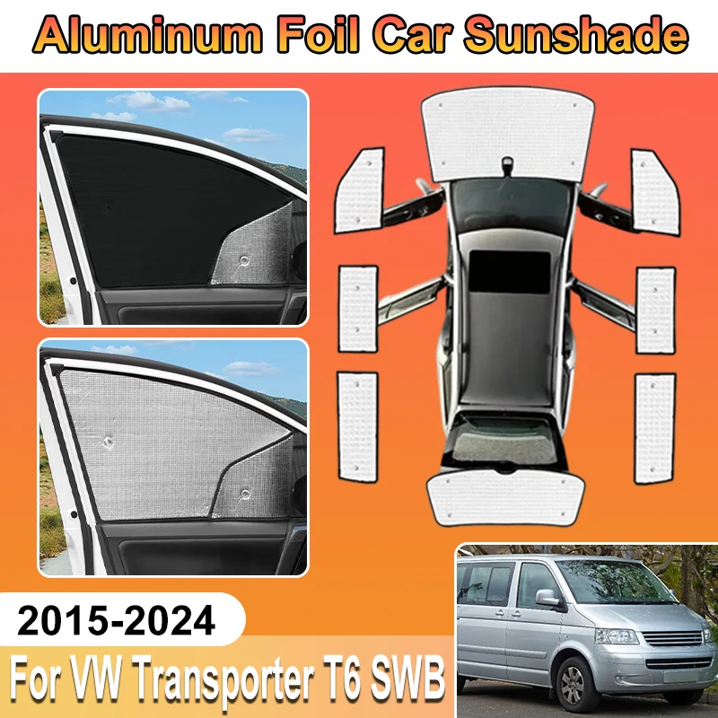 

For Volkswagen Transporter T6 Accessories SWB 2015-2024 Car Al Foil SunShade Window Cover Auto Aluminium Foil Heat Shield Baffle
