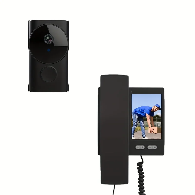 

Doorbell Camera Wireless No Subscription Live View with Two-Way Talk One-Click Doorphone Telephone Style for Home Night Vision