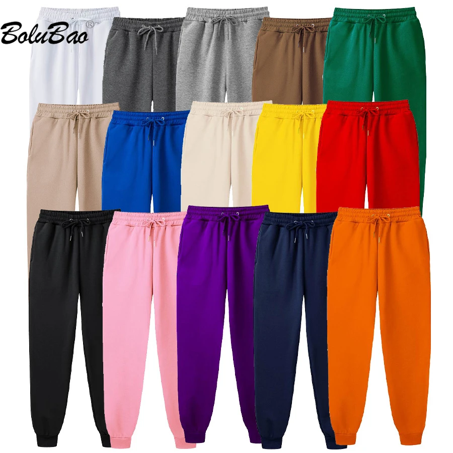 

BOLUBAO 2023 Brand Pants Men's Design Cotton Trend Bunched Fashion Foot Solid Color Trousers High-Quality Casual Sweatpants Male