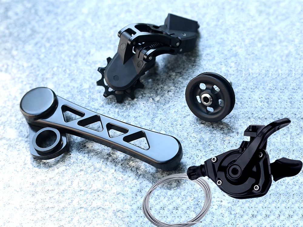 Acrz For Brompton Folding Bicycle 7-Speed Shifting System Suitable For A/C/P/T Line Aluminum Alloy CNC Transmission Kit 206g