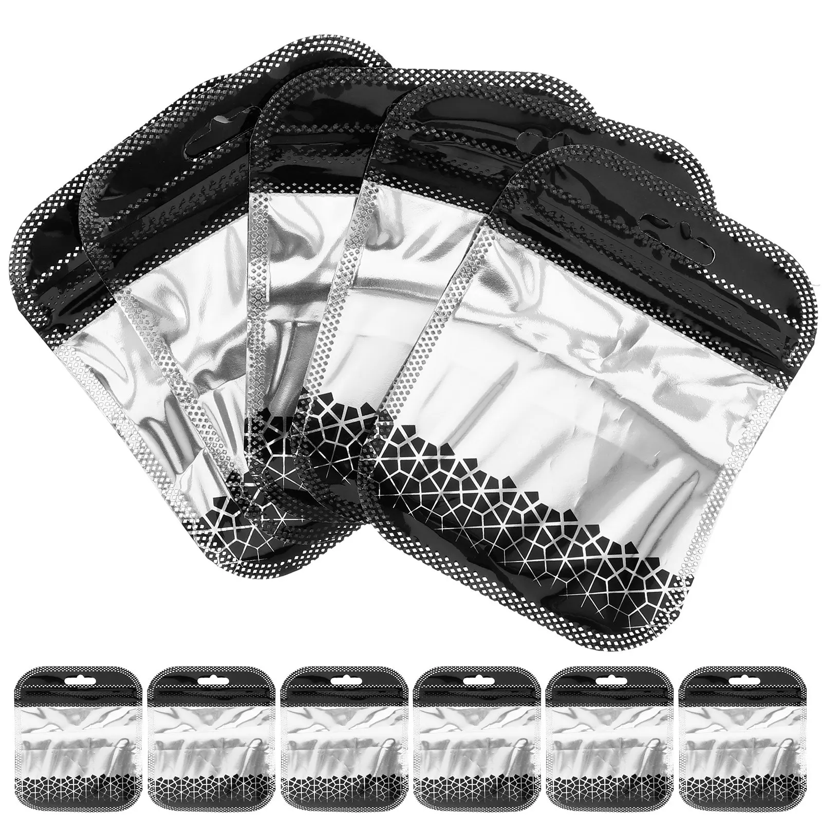 

100 шт. черных легких пакетов для хранения украшений из ПВХ, маленькие герметичные пакеты, портативные органайзеры для серег и колец