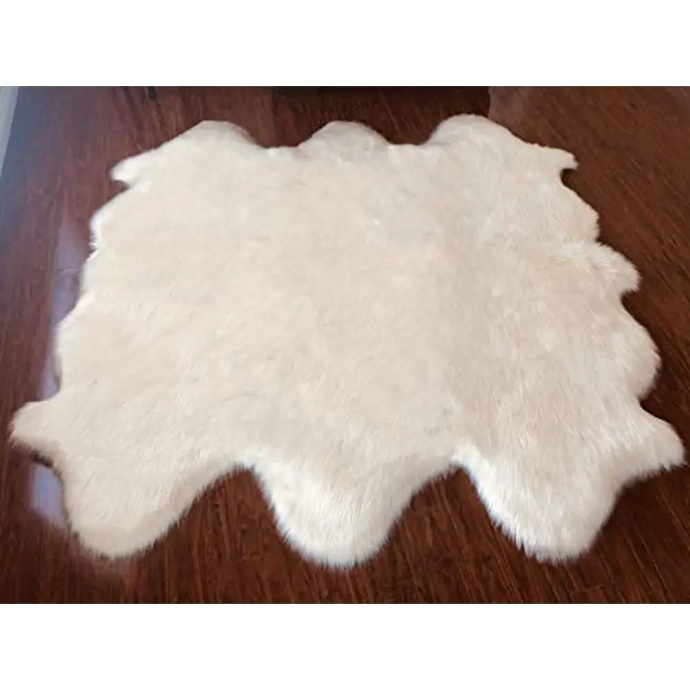 Soft Faux Sheepskin Shag Rug Bedrooms Living Kids Room Plush Hypoallergenic Carpet Stain Resistant Eco-Friendly Acrylic Yarn Rug