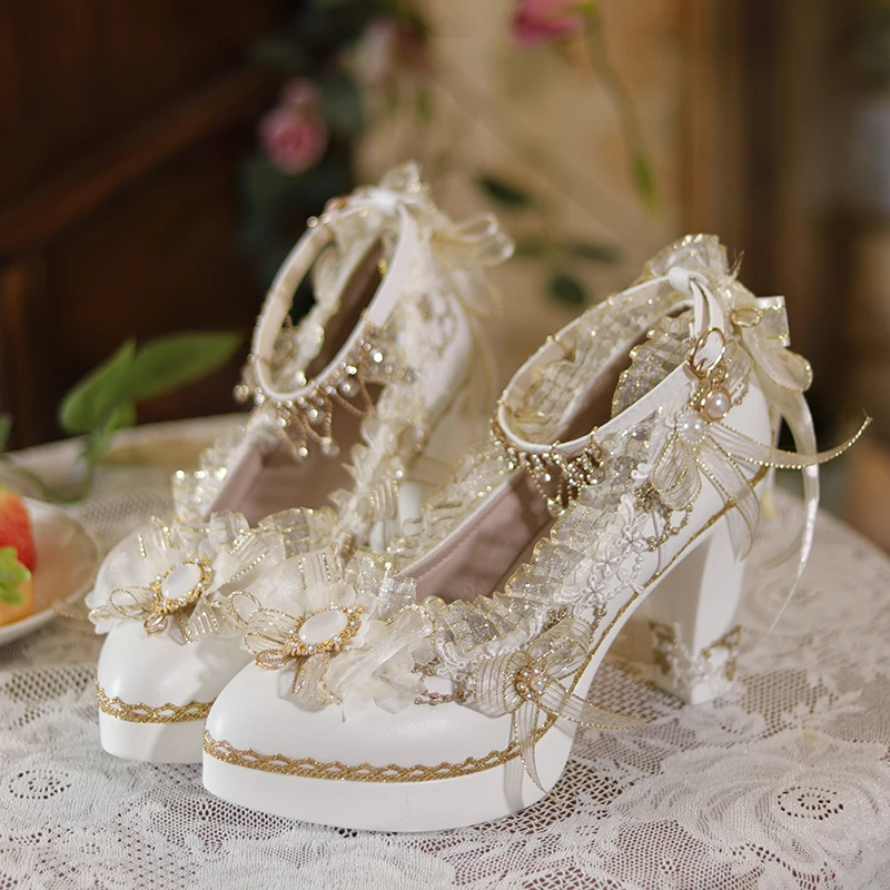 Lolita Flower Wedding tacco alto Loli Shoes Sweet Heavy Industry Original Adult Gift splendide scarpe Loli con tacco spesso