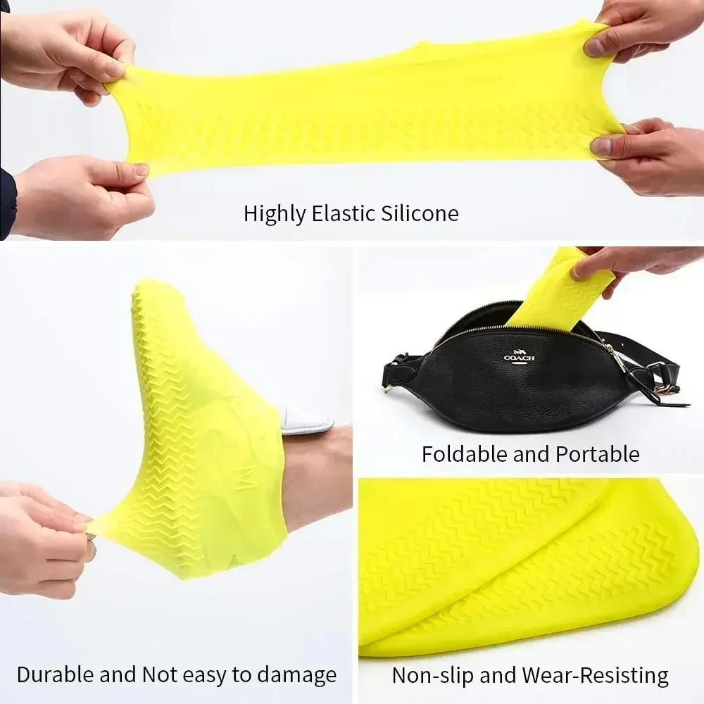 Reusable Waterproof Rain Shoes Covers Silicone Outdoor Rain Boot Covers for Outdoor Use Gear Household Merchandises Home