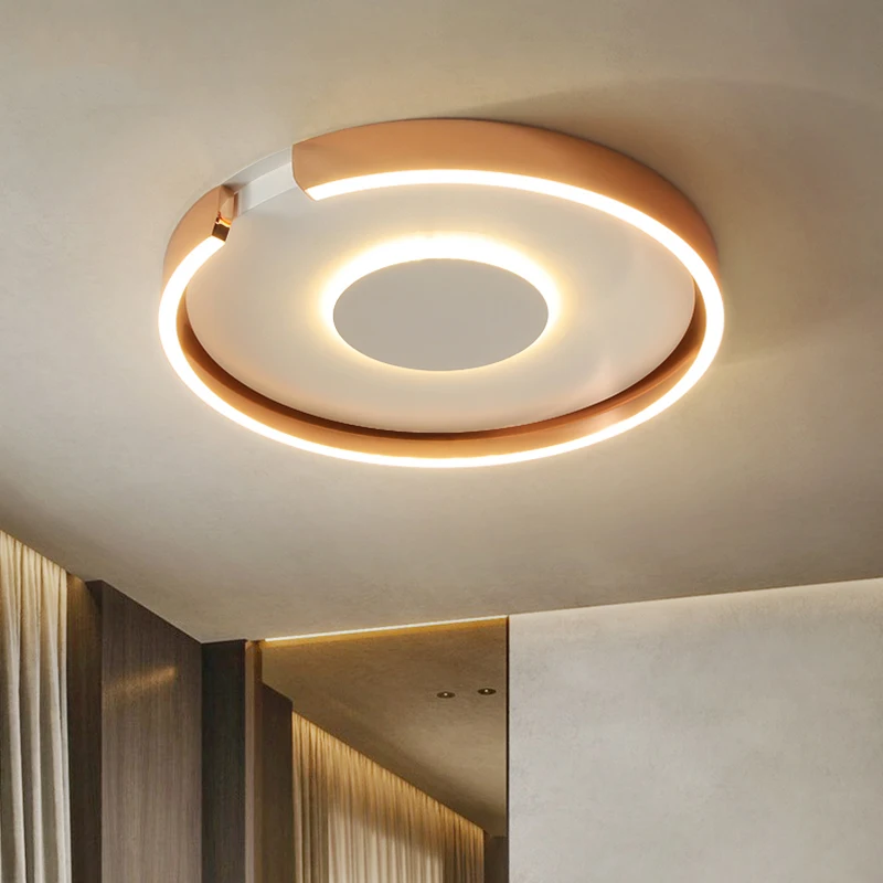 Modern LED Ceiling Light RoseGold Dimmable For Living Bedroom Dining- Circular Surface Mounted Home
