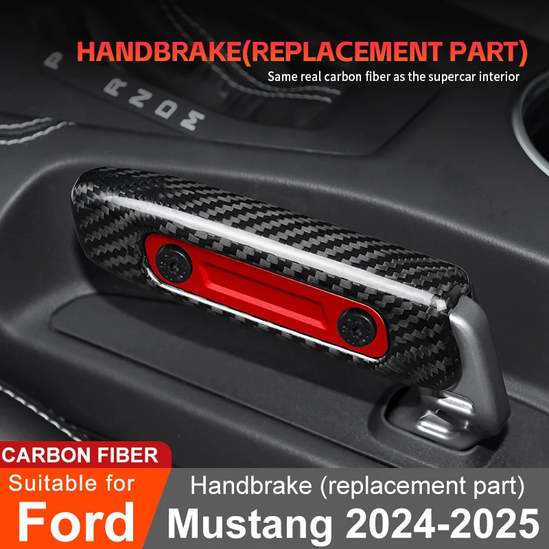 

Для Ford Mustang 2024 2025, замена автомобиля из углеродного волокна, ручной тормоз, внутренняя наклейка, украшение, модификация, аксессуары
