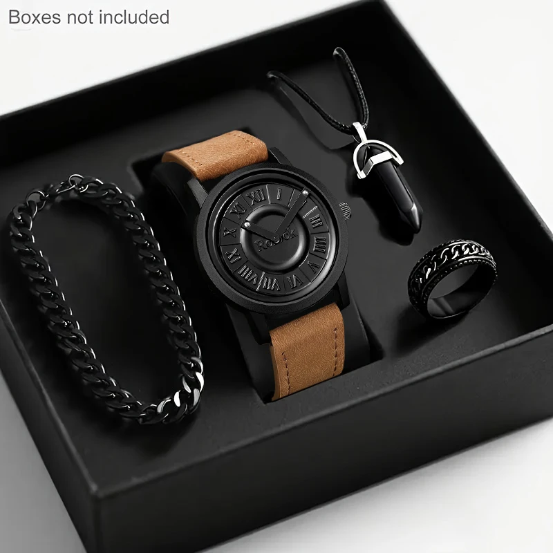 4pc Men's Fashion Watches Set, Perfect Gift