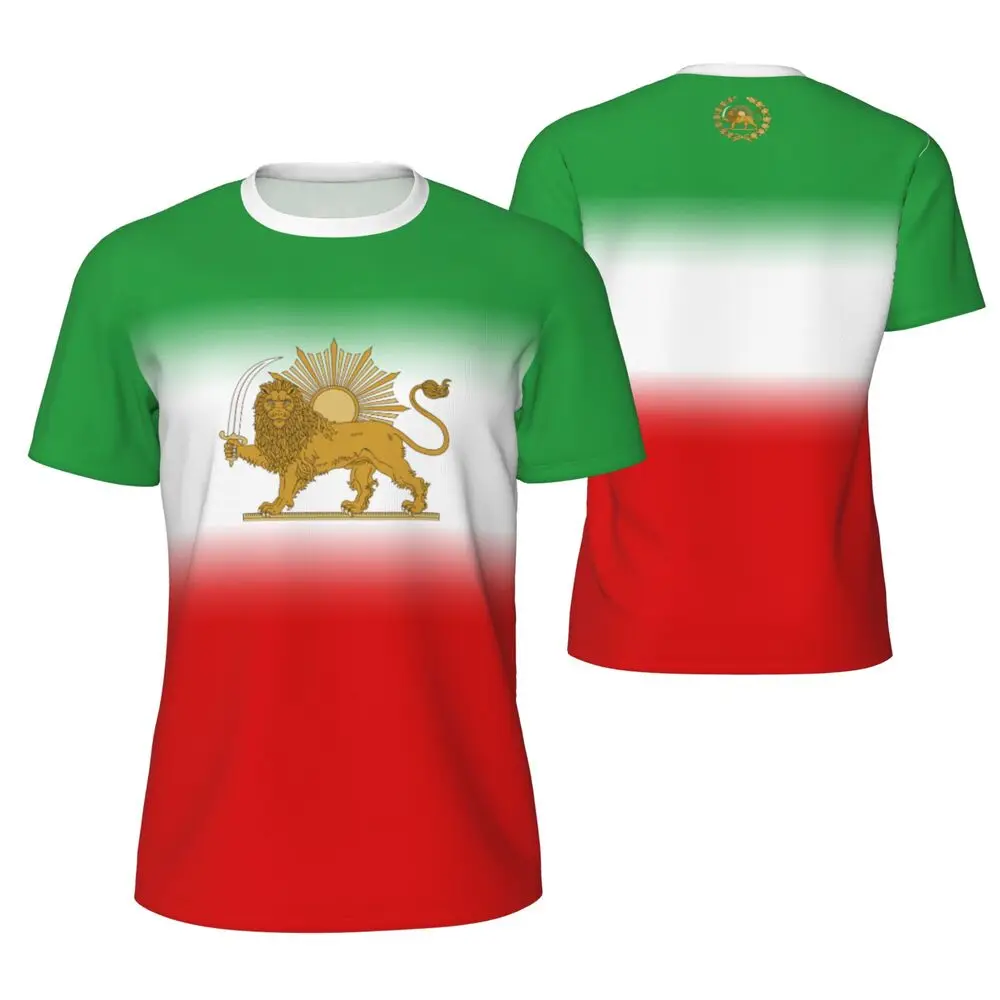 AliExpress Sugiuchi Sports Mesh T-shirt Emblem Of Iran Lion And Sun Flag 1423-1979 For Running Bike Soccer Tennis Football Fitness Tees 3D Printed