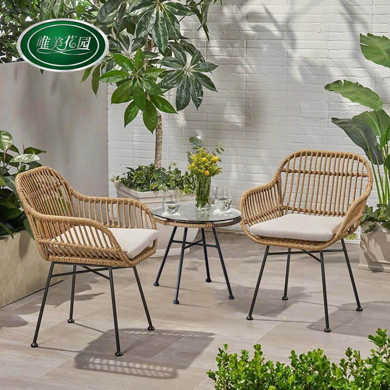 Rattan Dining Chairs Kitchen Furniture Armchair Rattan Chair Modern Minimalist Leisure Outdoor Nordic for Kitchen Designer Chair