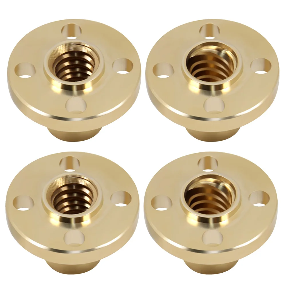 

4 шт. ходовой винт для 3D-принтера, медная гайка, 8 мм, трапециевидная, нескользящая, износостойкая, линейная направляющая шагового двигателя