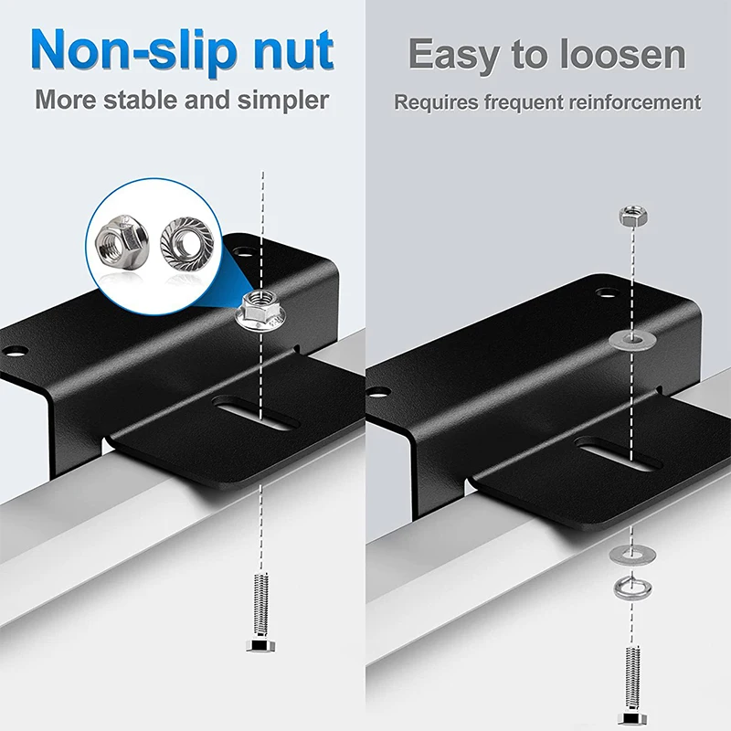 4 PCS/SET Z-Structure Solar Panel Mounting Bracket Kit Photovoltaic Panel Roof Fixing Aluminum Suitable for Cars Boats RV Yachts