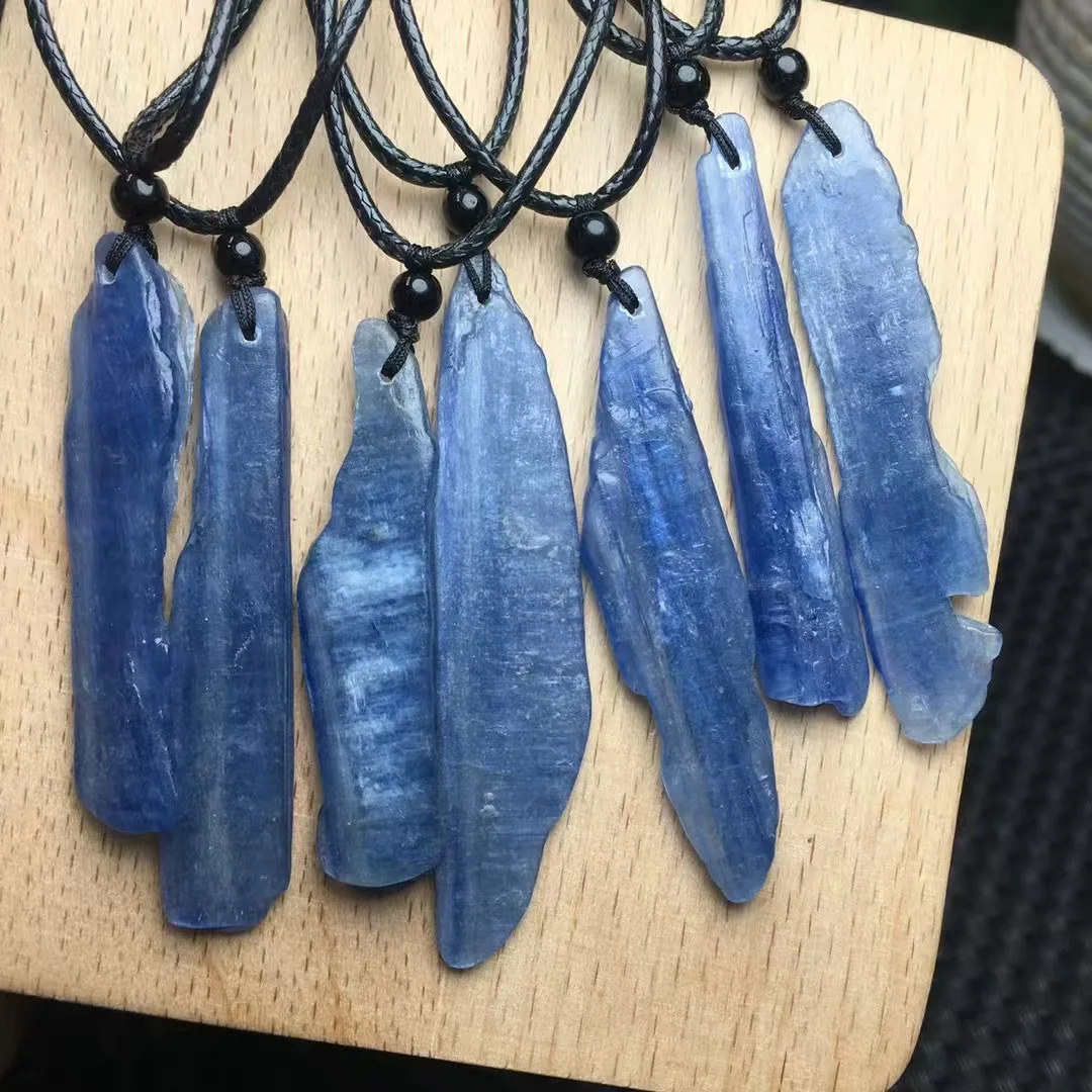 1 Pc Fengbaowu Natural Raw Rough Kyanite Pendant 925 Sterling Silver Reiki Healing Stone Fashion Jewelry Gift For Women Men