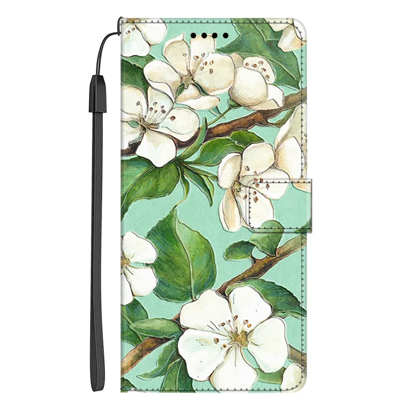 Leather Flip Case For Tecno Spark 20 Pro+ Case Shockproof Flowers Magnet Phone Cover For Tecno Spark 20 Pro Plus Wallet Cases