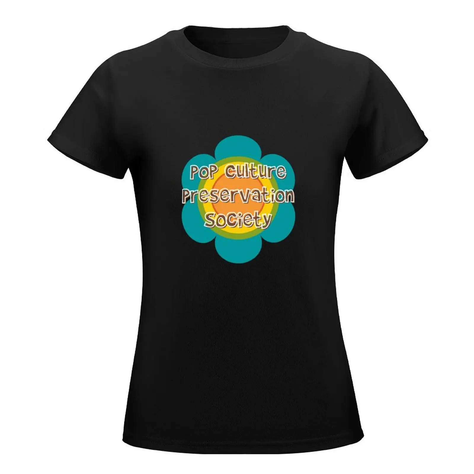 Pop Culture Preservation Society Logo T-Shirt summer top cute clothes plus size tops designer clothes Women luxury