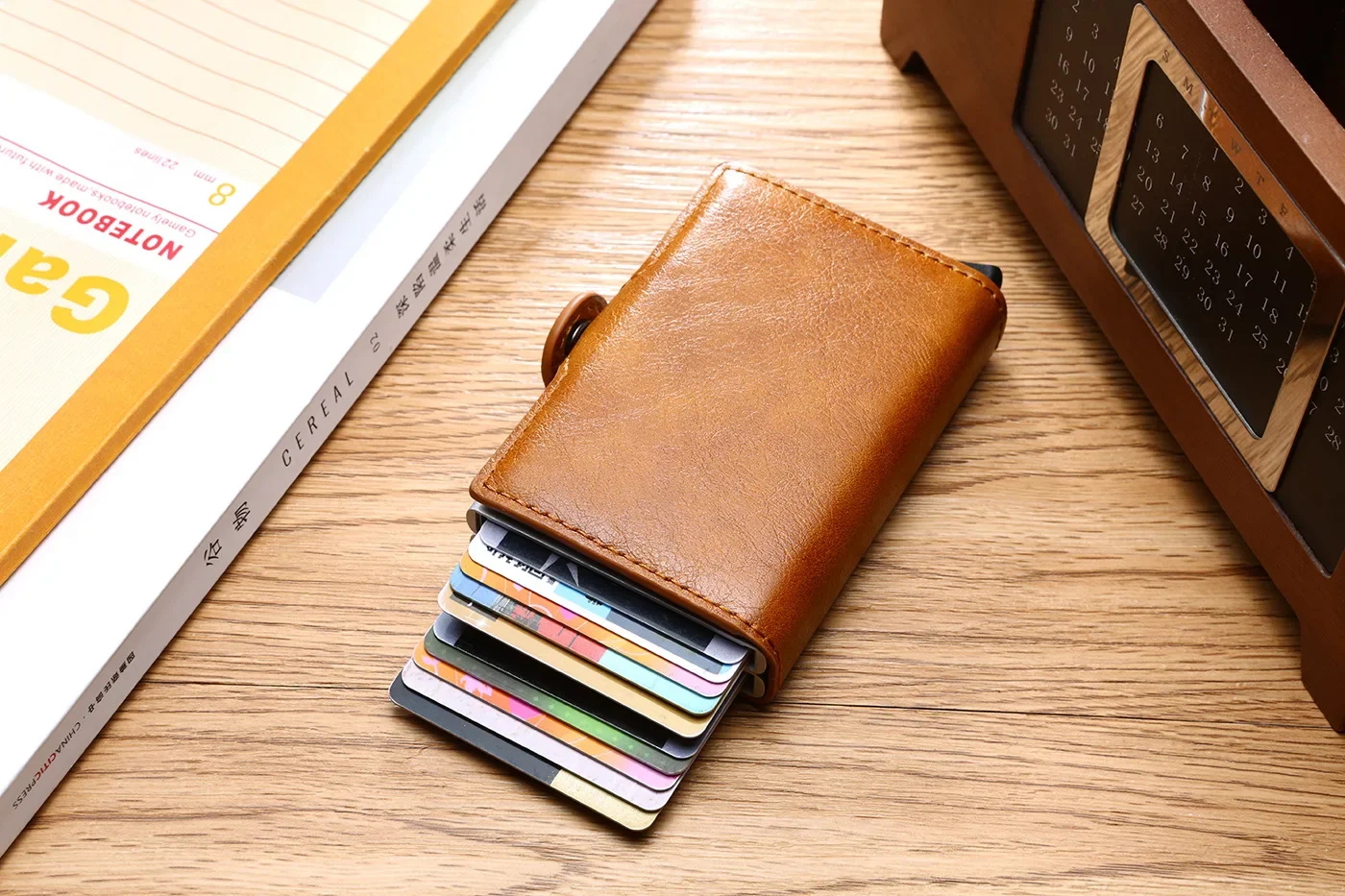 RFID Männer Karte Brieftaschen Kohle faser schlanke Mini Brieftasche 14 Karten halter kleine Geld tasche männliche Geldbörsen – Detail 22