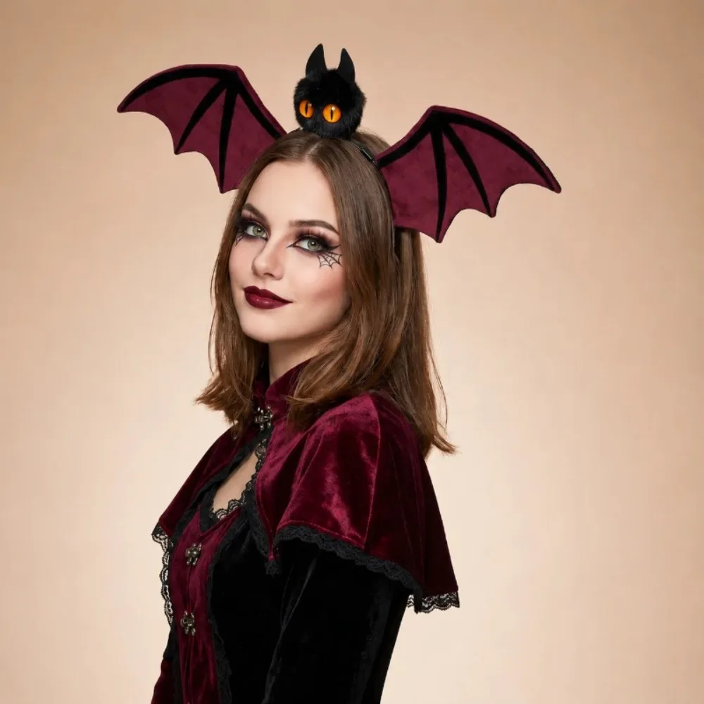 Halloween Bat Headband Bat Wing Headband Vampires Bat Headpiece Cosplay Party Hair Accessories for Women Mens