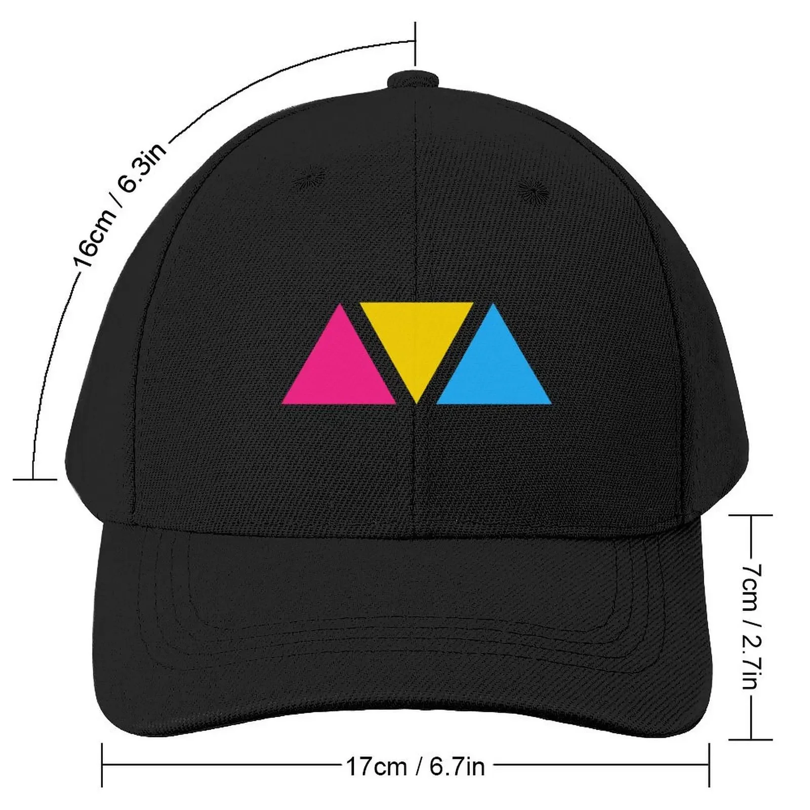 Triangles. Pansexual Pride Flag. Subtle Pansexual Pride Baseball Cap Rugby Ball Cap Rave Horse Hat Caps Women Men's