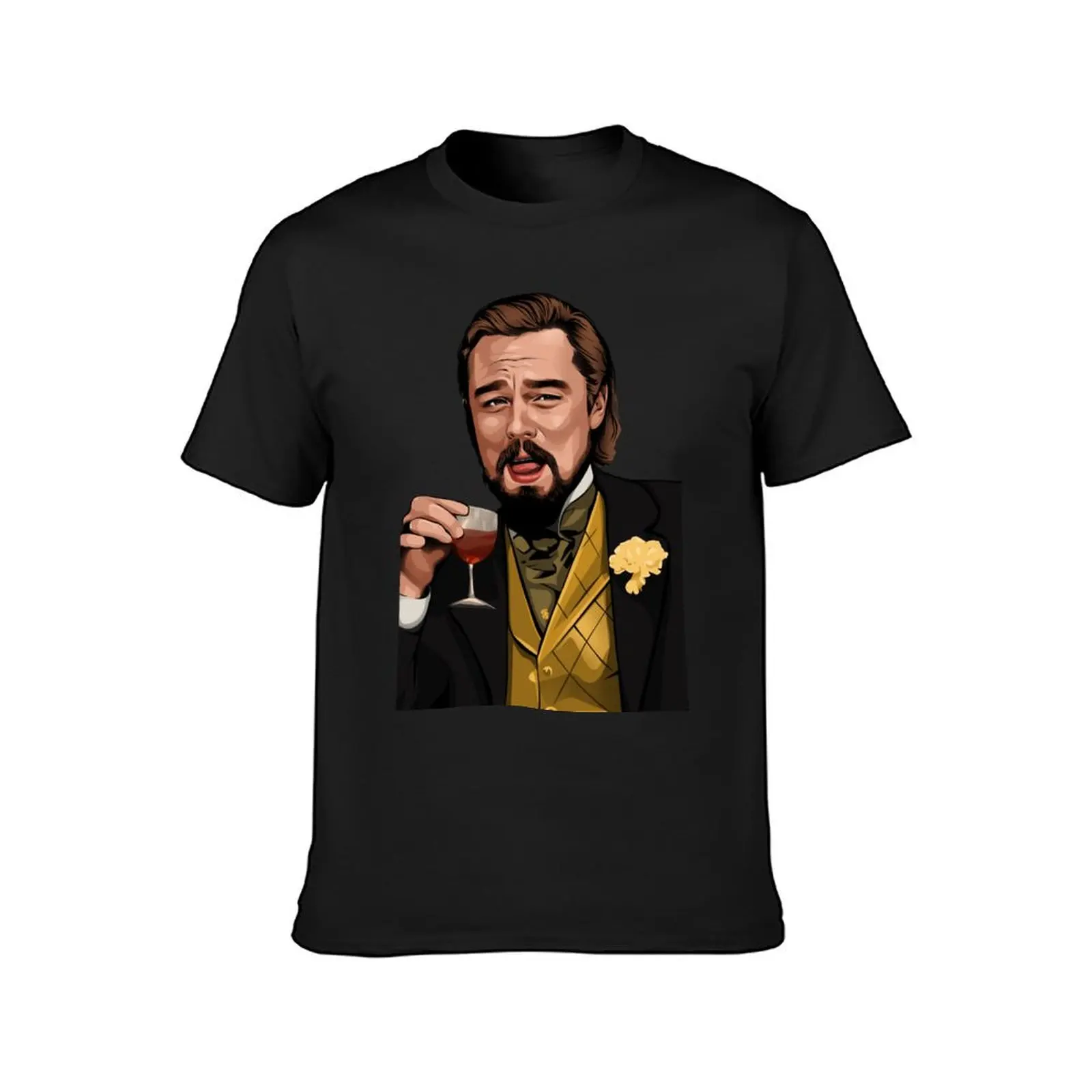 Laughing Leo Iconic Meme From Django Unchained T-Shirt Blouse customs kawaii clothes boys animal print T-shirts for men cotton