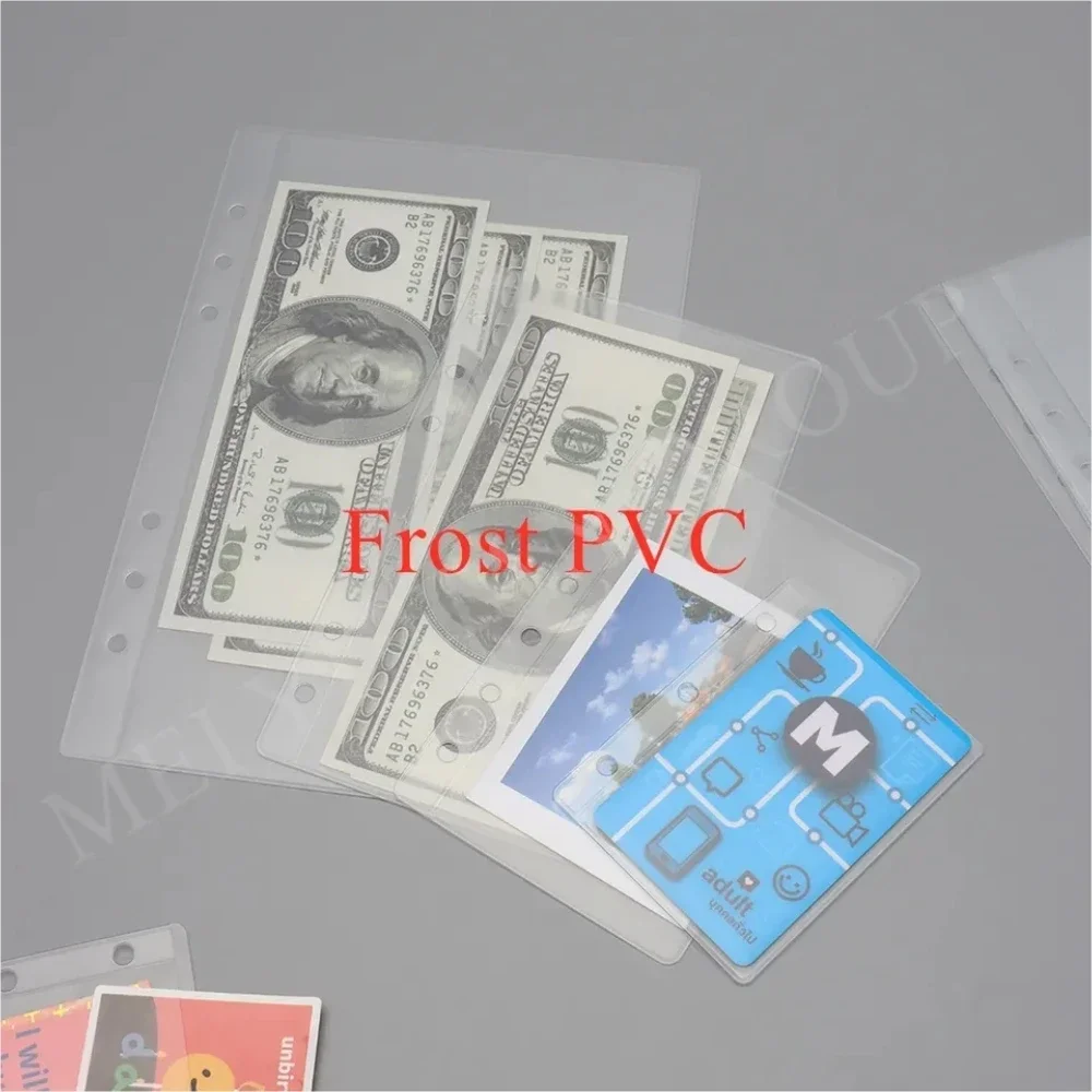 30pcs Budget Binder Top Loading Clear Frost PVC Envelope Pouch Zipless Loose Leaf Binder Pocket A5 A6 A7 Binder Envelope Refills - Image 3