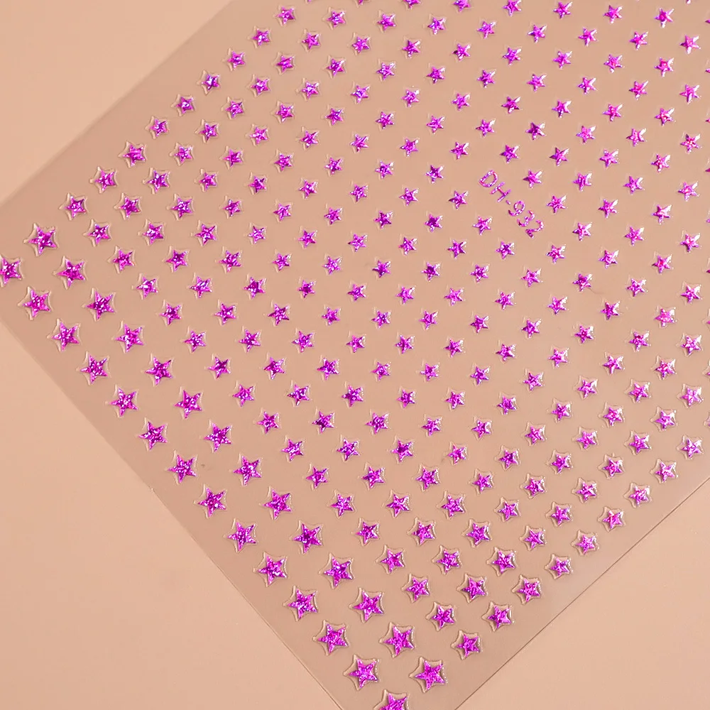 1/5 Uds. Pegatinas de estrellas para uñas, pegatinas de pentagrama dorado y morado para decoración de uñas DIY, calcomanías autoadhesivas para manicura