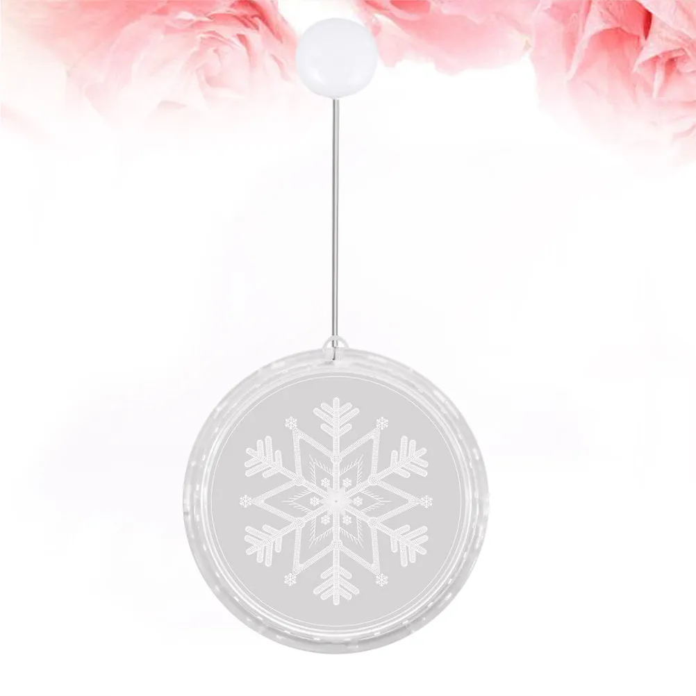 Christmas Neon Light LED Lamp Plate Snowflake Pattern Hanging Round Wall Mounted Lamp Suction Cup Battery Operated for Home