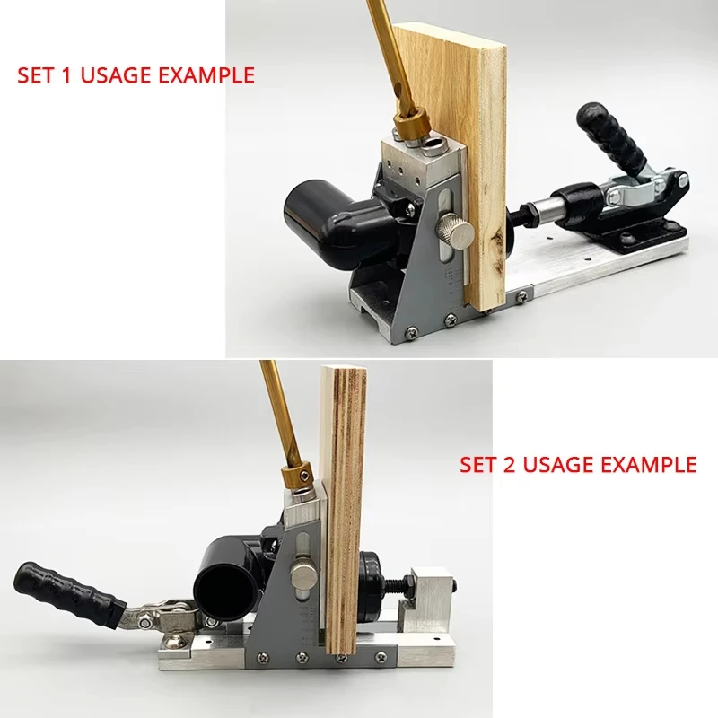 Pocket Hole Jig Kit 15 Degree Angled Holes, Woodworking Drill Guide with Dust Port, Strong Joint System for Carpenter