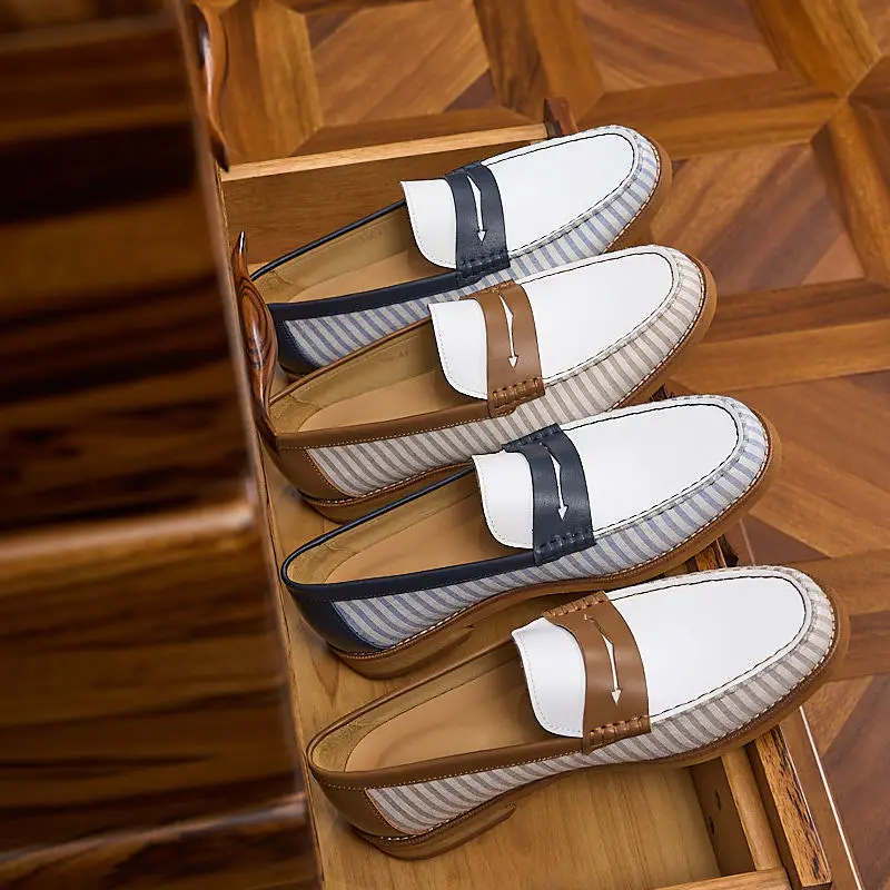 

Loafers Men's Casual Leather Shoes Commuting Soft-soled Lazy Pedaling British Slip-on