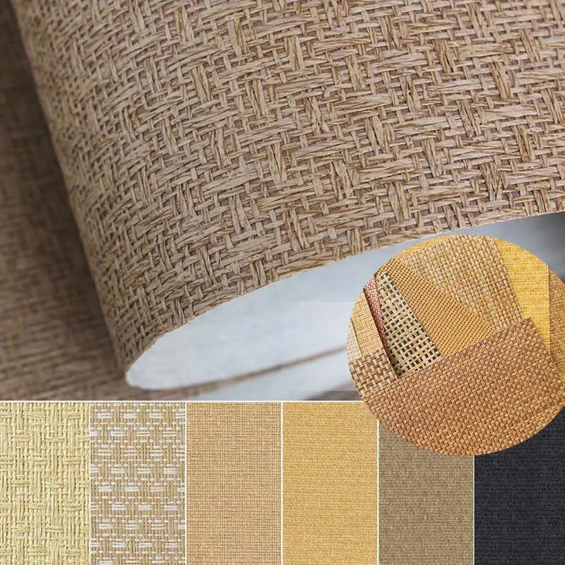 Natural Grass Mat Handmade Weaving Grass Rattan Roll Material For Home Furniture Cabinet Wallpaper Ceiling Covering Decoration