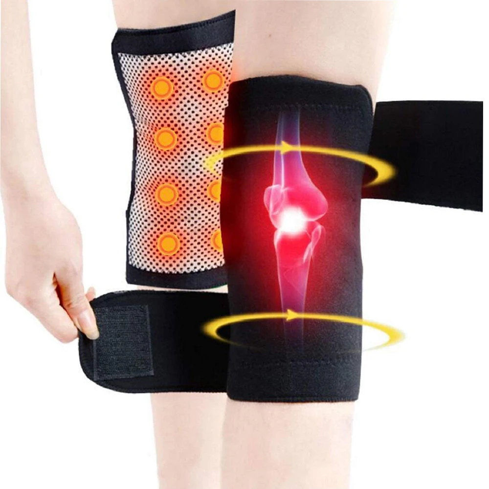 2Pcs/Pair Tourmaline Self-heating Kneepad Magnetic Therapy Knee Support Belt for Men Women Knee Arthritis Pain Relief Leg Warmer