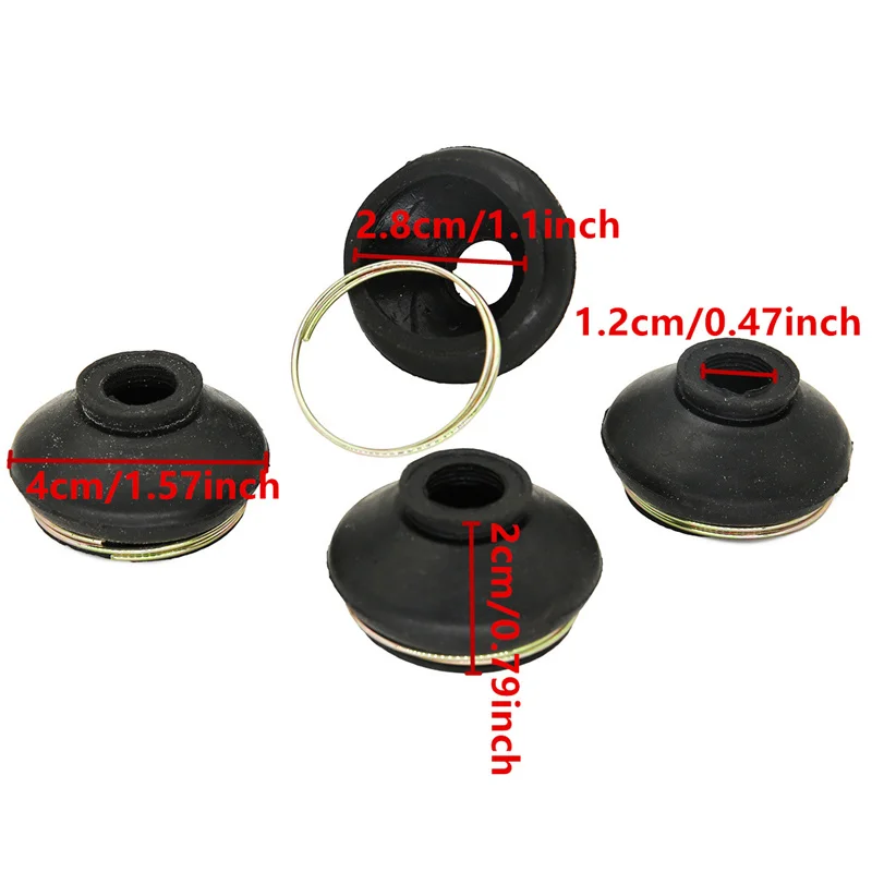4 Pcs Suspension Steering Tie Rod Ends Ball Joint Universal Dust Protection Rubber Cover For Chinese ATV Go Kart Quad Bike Parts