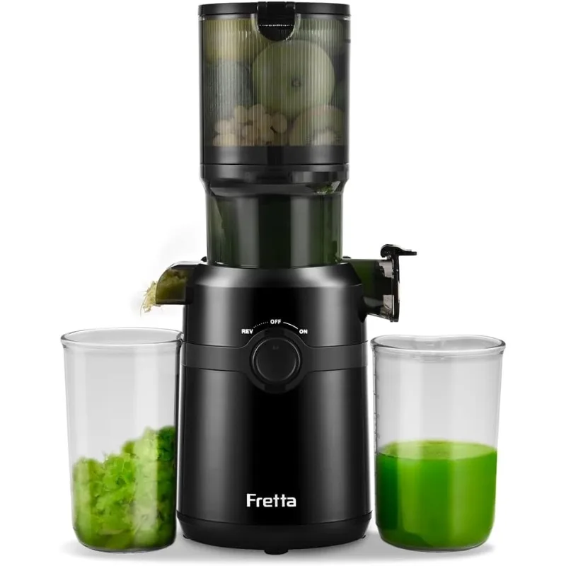 Cold Press Juicer, Fretta Slow Masticating Juicer with Large 4.25