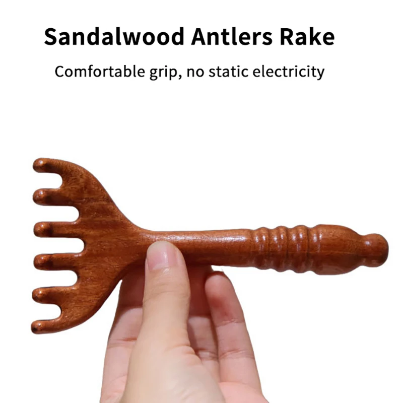 

Sandalwood Head Massage Comb Treatment Tool Scalp Massage Five Claws Scratch Head Point Scraping Sha Scratch Head Antlers