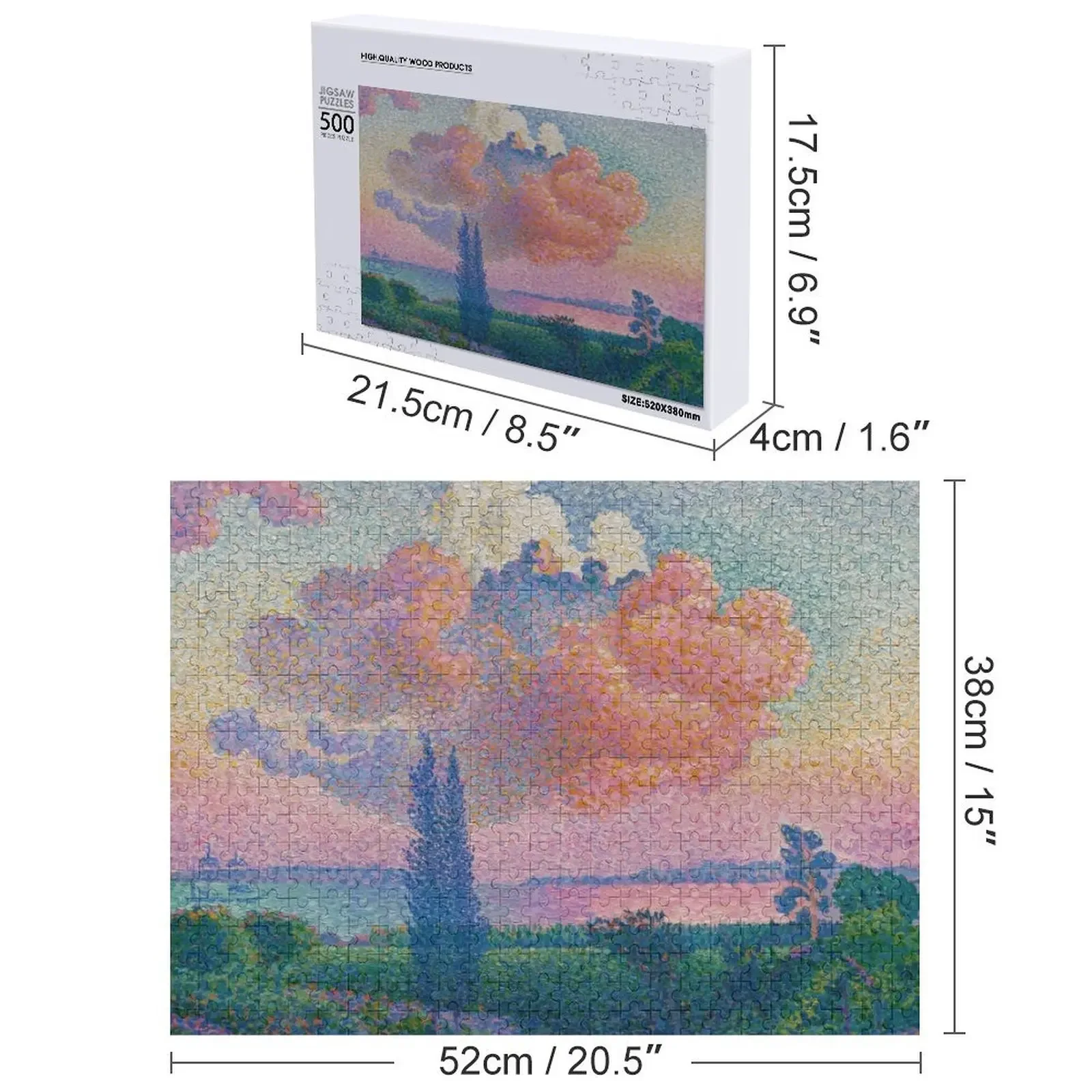 The Rose Cloud - أحجية الصور المقطوعة Henri-Edmond Cross مع ألغاز هدية مخصصة للصور الشخصية