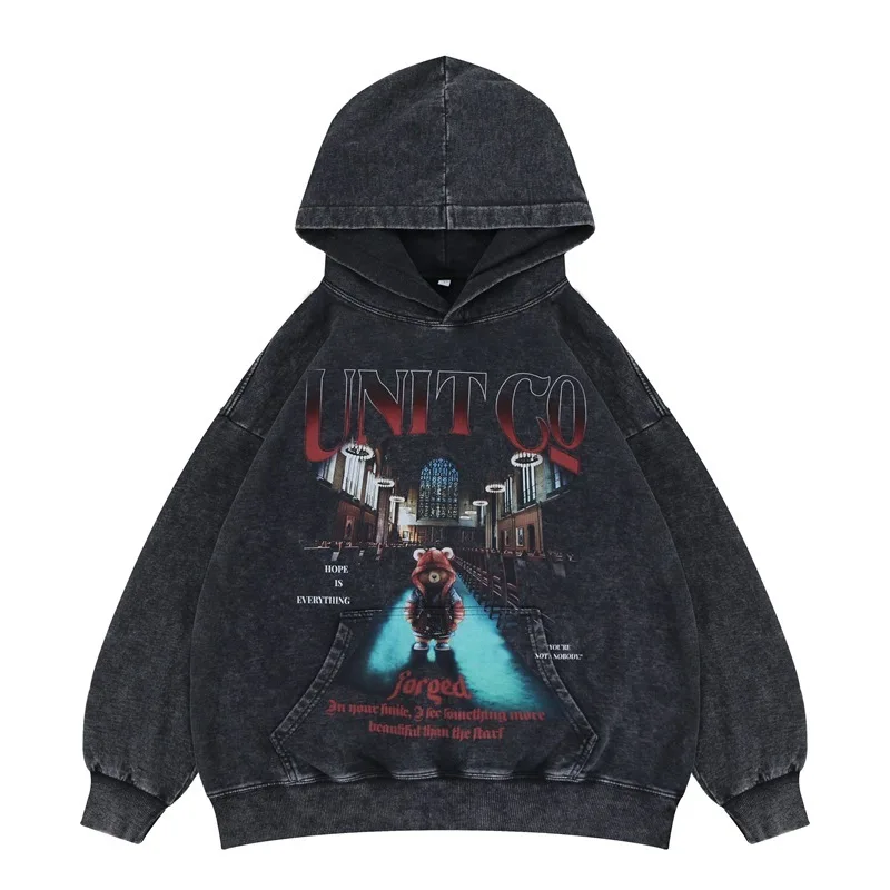 Men's Wear 2025 Autumn/Winter New Product Trendy Brand Hip Hop Little Devil Printed Loose Hoodie For Men