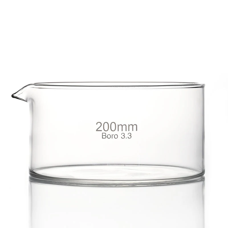 Glass crystallizing dish flat bottom evaporation dish 60 80 90 100 125 150 180mm high borosilicate glass laboratory use