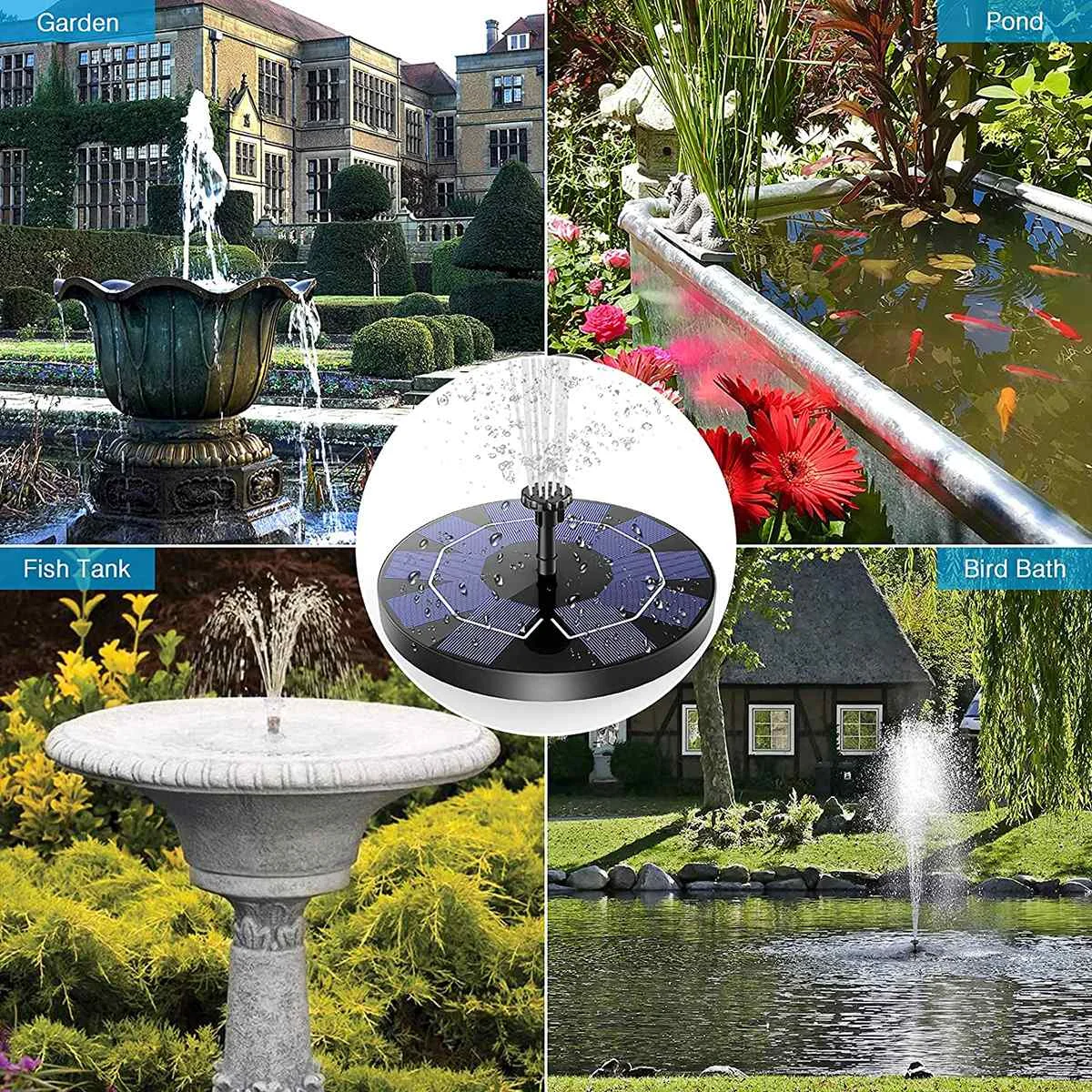 3.5W Solar Water Fountain Solar Floating Fountain Pump 210L/h Bird Bath Solar Pump for Outdoor Garden/Fish Pool Pond