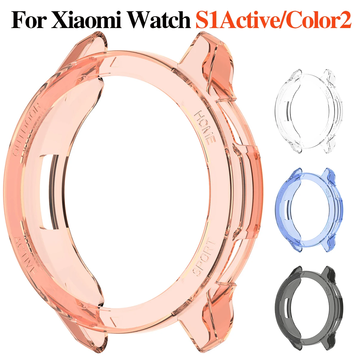 TPU Cover Case For Xiaomi Watch Color 2/S1 Active Bumper Accessories Protector Hollow Coverage Screen Protection Suppli