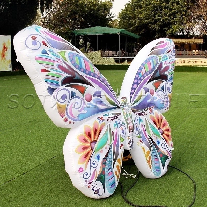 Toys Custom Made Party Room Decoration  Inflatable Wedding Props Colorful Large Inflatable Butterfly for Birthday