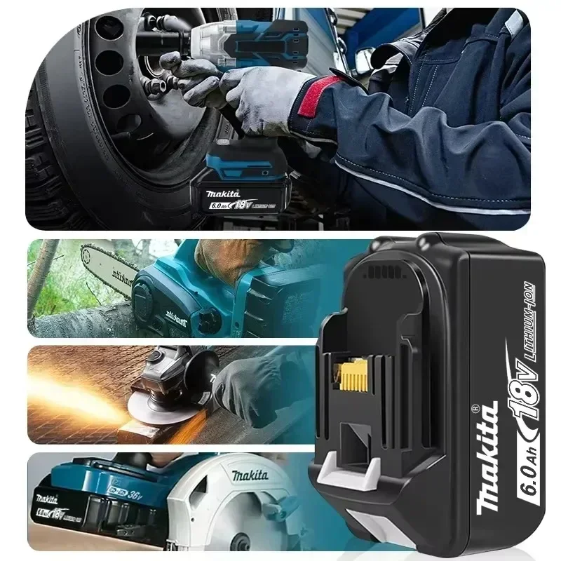 Authentic Makita 18V 6Ah rechargeable power tool battery with LED lithium-ion substitute LXT BL1860B BL1860 BL1850 charger⚡ - Image 6