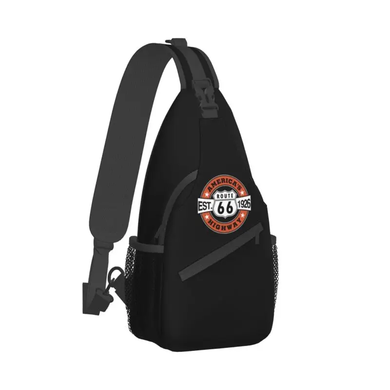 America's Highway Route 66 Sling Chest Bag Customized Shoulder Crossbody Backpack for Men Travel Hiking Daypack