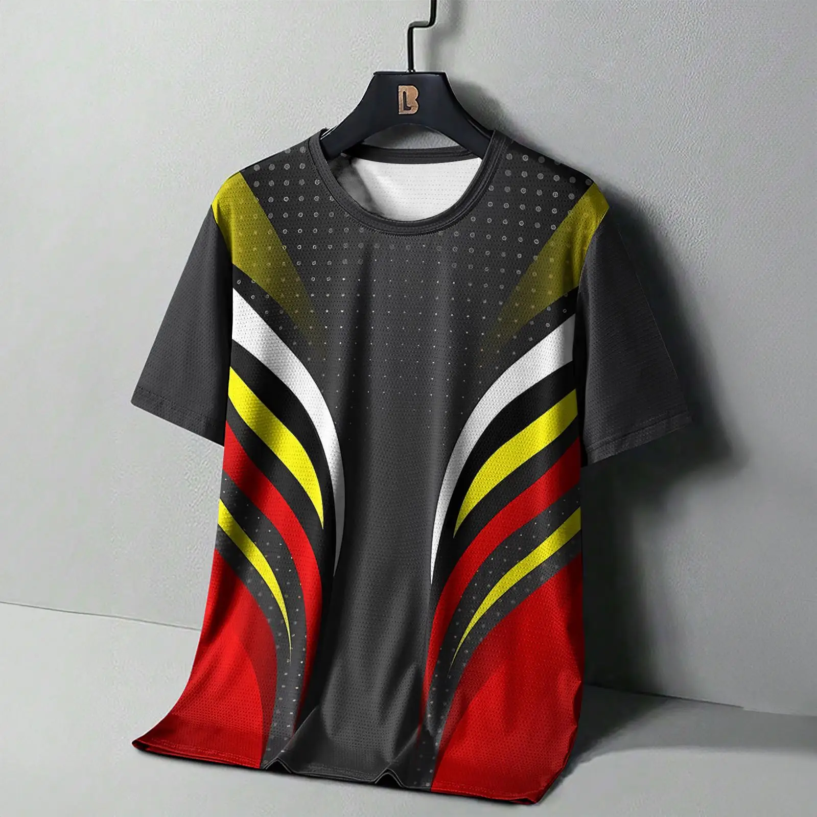 Summer Men's T Shirt Street Sport Fitness Clothing Casual Short Sleeve Print Quick-drying Clothing Outdoor Sportshirt T-Shirts image 3