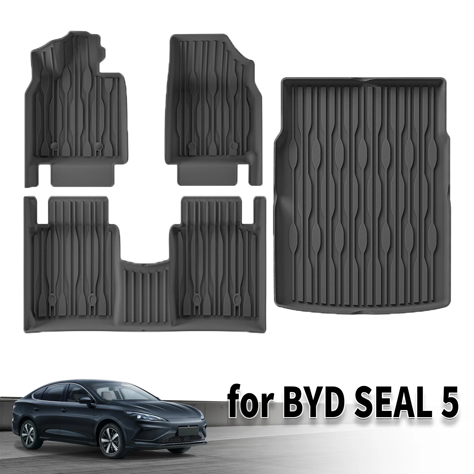for BYD SEAL 5 Destroyer 05 2025 2026 Waterproof TPE Car Mats 3D Laser Scanning Perfect Fit Odorless Accessories Easy Clean
