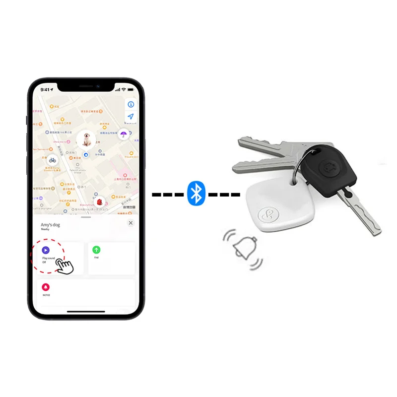 Bluetooth Anti Loss Device IOS Wallet Locator Smart Tag Mini GPS Tracker Keychain Luggage Pet Finder Works with Apple Find My