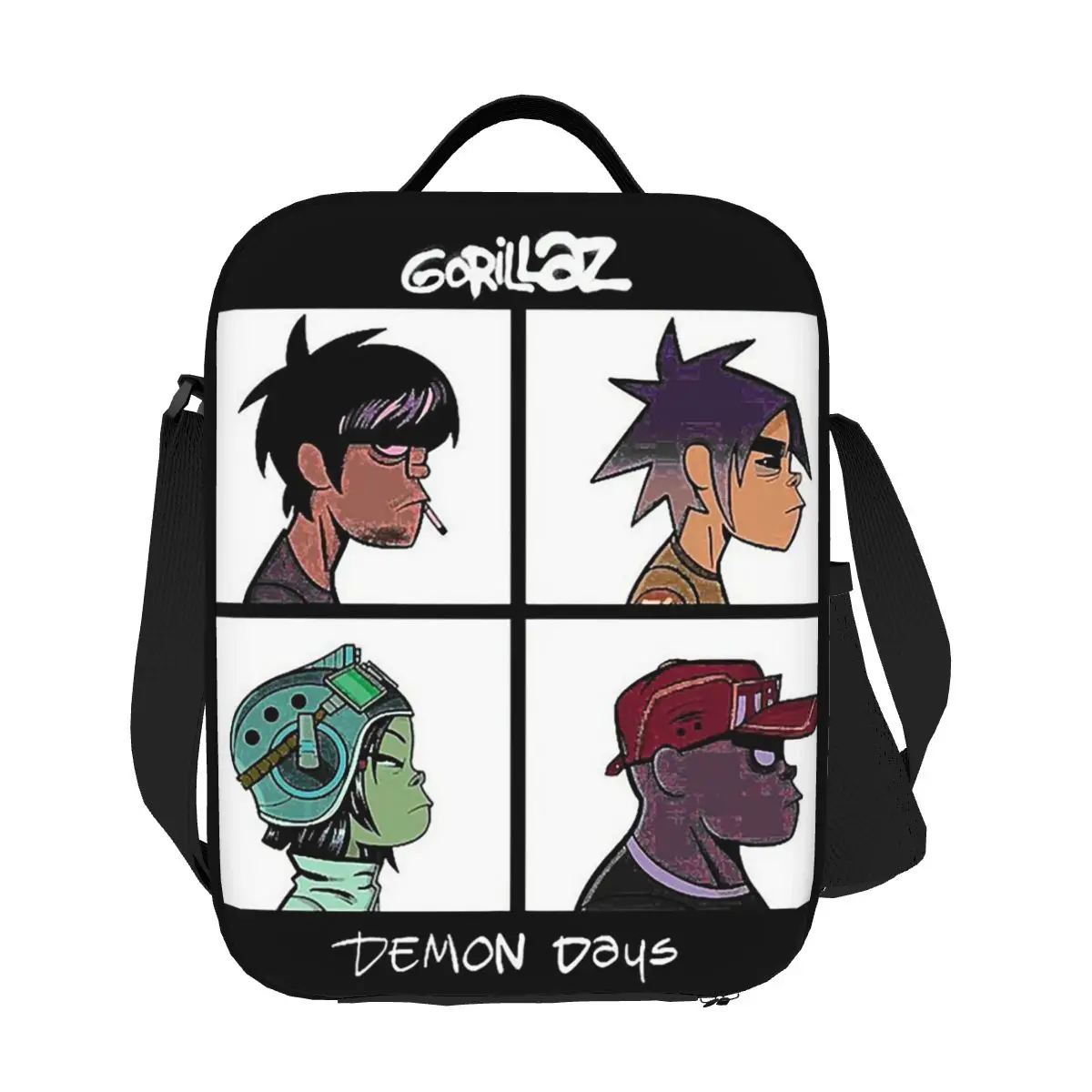 

Изолированная сумка для обеда с музыкальной группой Gorillaz для женщин и детей, портативные коробки для еды, термосумка для ланча