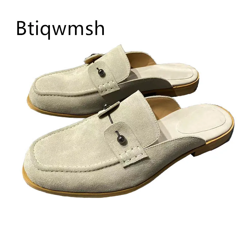 

Бежевые замшевые тапочки, мужские черные кожаные туфли на плоской подошве с острым носком, мужские модные летние сандалии