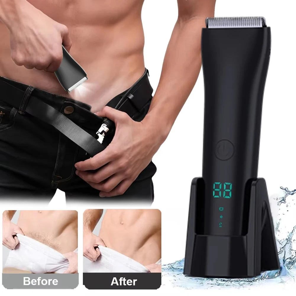 Depiladora corporal para hombres, depilación recargable, área sensible, recortador de pelo corporal